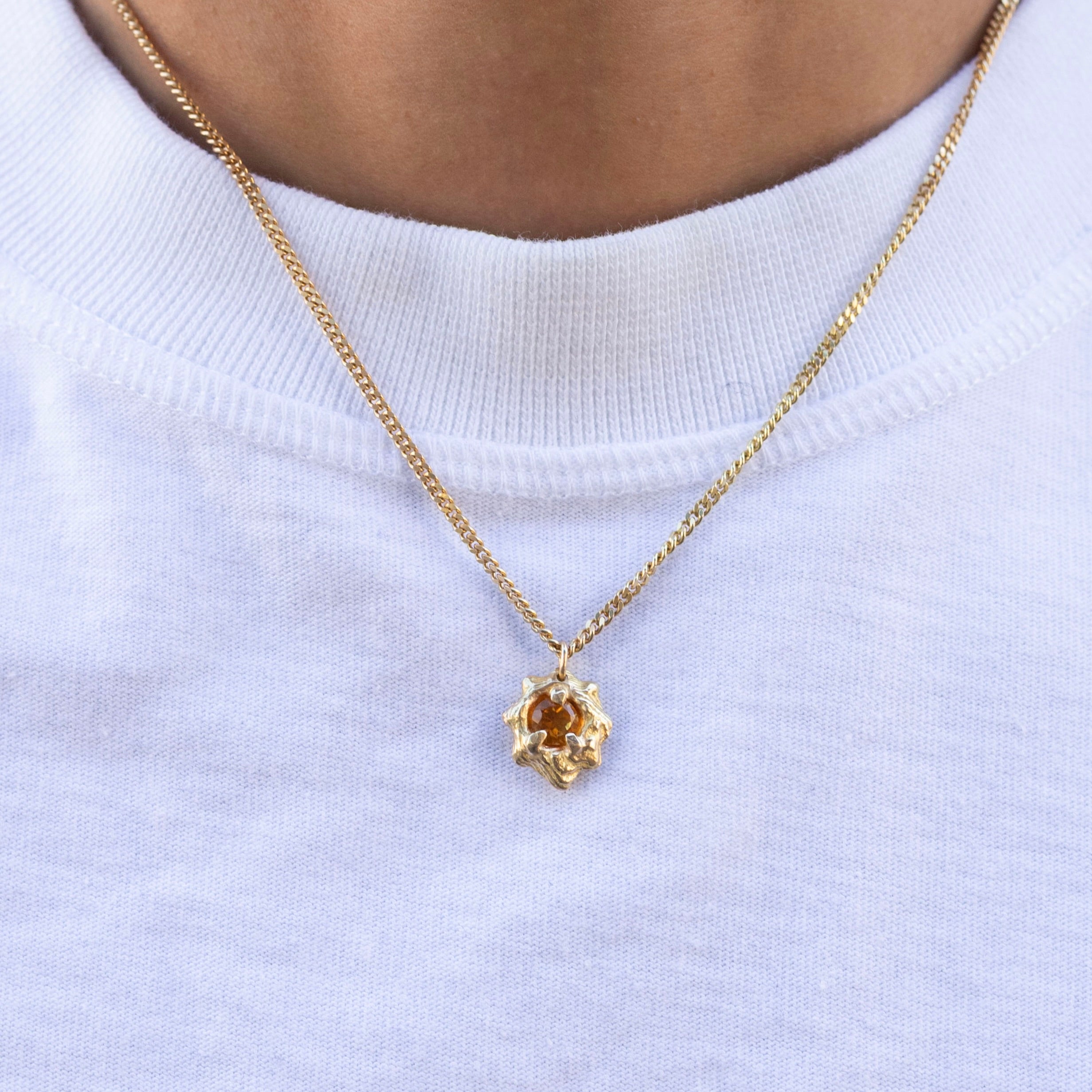 Stoned Micro Spike Necklace