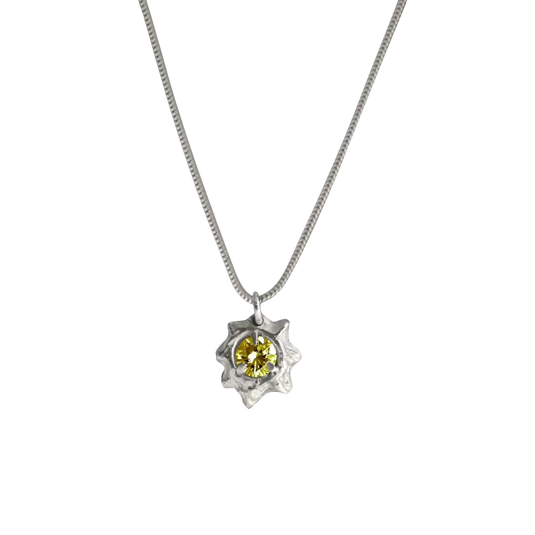 Stoned Micro Spike Necklace